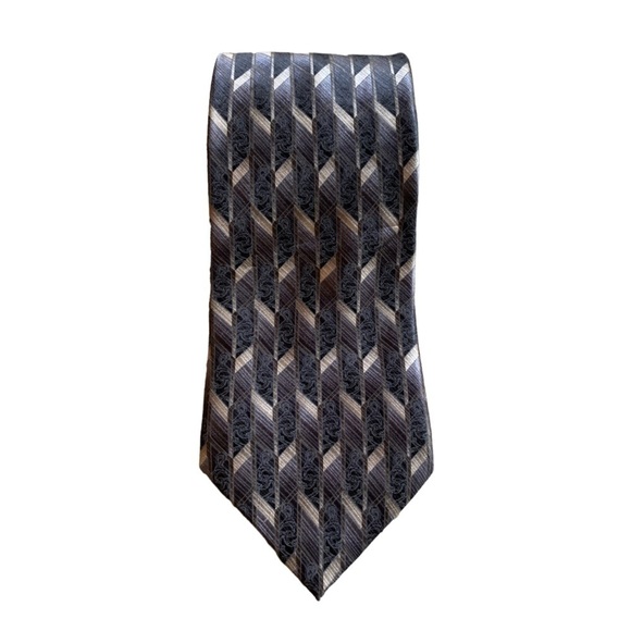 NEW Geoffrey Beene 100% Silk Tie Gray Multicolored Geometric Print - Picture 7 of 7